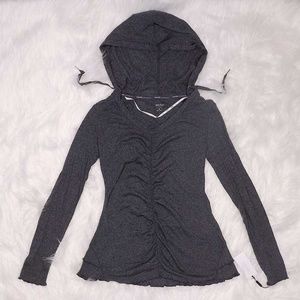 NWT Calvin Klein gray hooded long-sleeve shirt